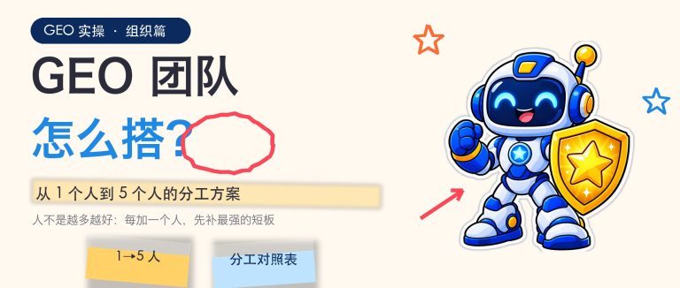GEO团队怎么搭？从1个人到5个人的组织方案配图