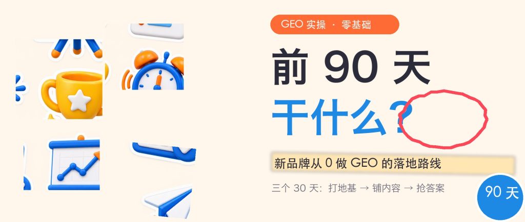 新品牌从0做GEO：前90天落地路线（零基础版）配图